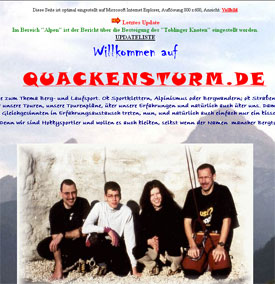 Screenshot der ersten Version von Quackensturm.de