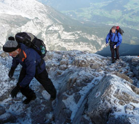 Weg zum Hocheck vereist Watzmann Überschreitung
