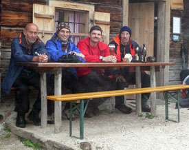 Rast beim Aufstieg zum Watzmannhaus zur Überschreitung