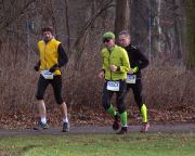 Leipziger Wintermarathon 2014 - kurz vor km 25 - hervorragende Stimmung im Team