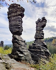 Kleine und Große Herkulessäule, wohl das Wahrzeichen des Bielatals