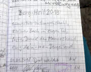 Vierkant, Erzgebirgsgrenzgebiet, Gipfelbuchspruch für 2018