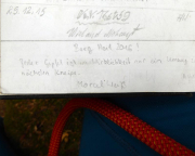 Brandstein, Erzgebirgsgrenzgebiet, Gipfelbuchspruch für 2016