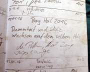Gendarm, Erzgebirgsgrenzgebiet, Gipfelbuchspruch für 2016