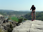 Tümpelgrundwand, auf dem Gipfel, Blick zur Wetterwarte