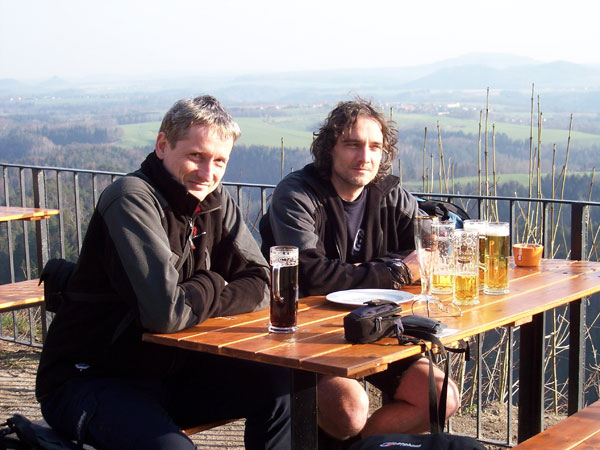 Brandaussicht Terrasse Bier