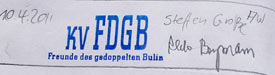 Gipfelbuchstempel FDGB Stempel