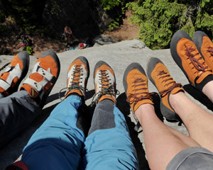 Pfaffenhütchen Blick auf unsere Kletterschuhe