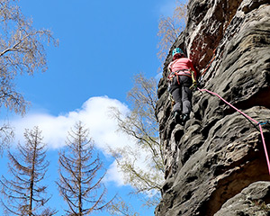 Almuth in der Südwand am Zarathustra